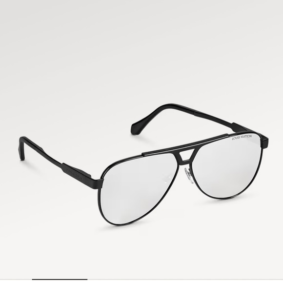 Louis Vuitton 1.1 evidence metal pilot sunglasses Black Silver Aviator Unisex - Picture 1 of 15